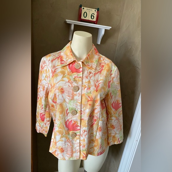 Coldwater Creek Spring Suit blazer Dress Casual size S, floral print. - Picture 1 of 15